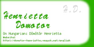 henrietta domotor business card