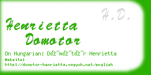 henrietta domotor business card